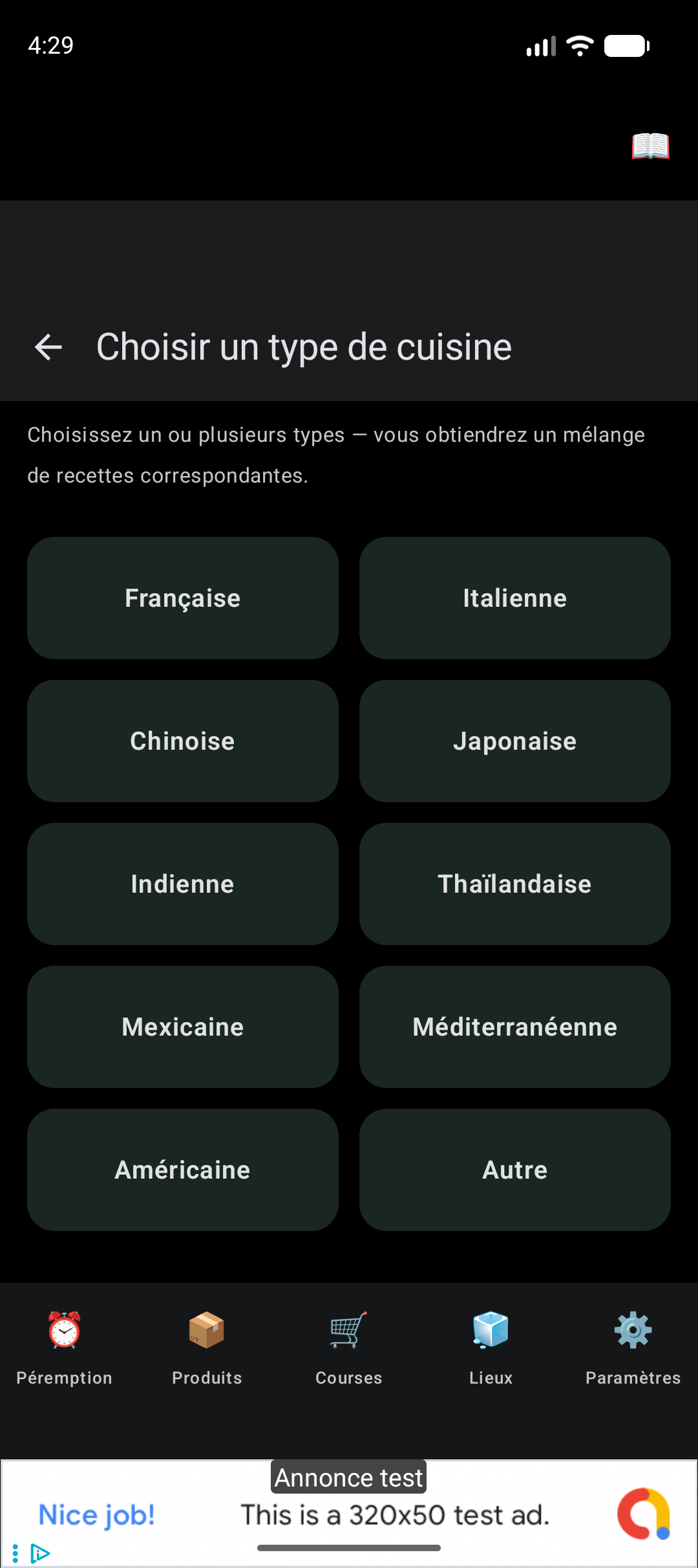 Types de Cuisine