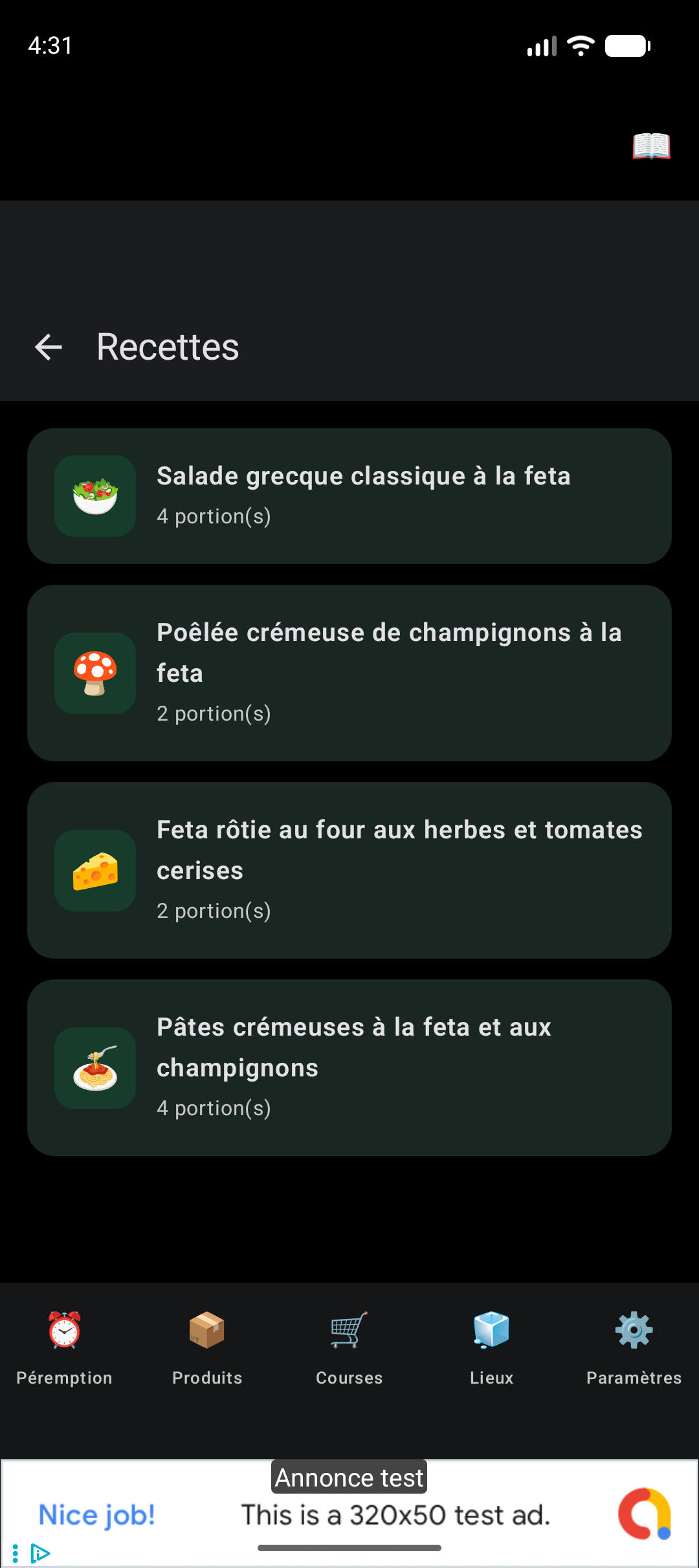 Recettes Générées par IA
